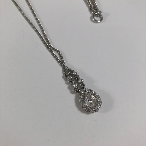 Givenchy Jewelry - Givenchy Silver Toned, Crystal Pendant Necklace